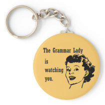 Grammar Lady Watching Keychain