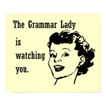 Grammar Lady Watching Postcards Print