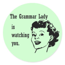 Grammar Lady Watching Stickers