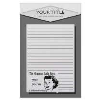 Grammar Lady You're Your Lined Stationery