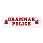 Grammar Police Bumper Sticker