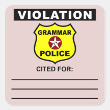 Grammar Police Citation Sticker