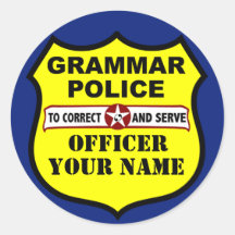Grammar Police Customizable Sticker