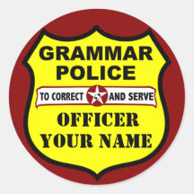 Grammar Police Customizable Sticker