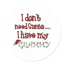 Grammy For Christmas Round Stickers