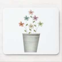 Gram's Garden · Flowers in Bucket Mousepad