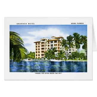 Granada Hotel, Miami Florida card