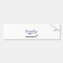 Granby Massachusetts City Classic Bumper Stickers