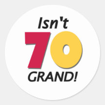 Grand 70th Birthday Sticker