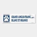 Grand Anglo-Francais Blanc Et Orange Blue Bumper Sticker