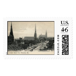 Grand Ave., Milwaukee, Wisconsin 1907 Vintage stamp