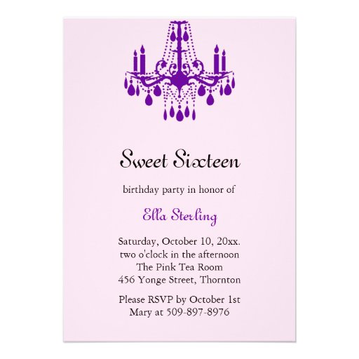 Grand Ballroom Birthday Invitation (purple)