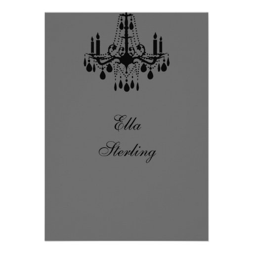 Grand Ballroom Bridal Shower Invitation (gray)