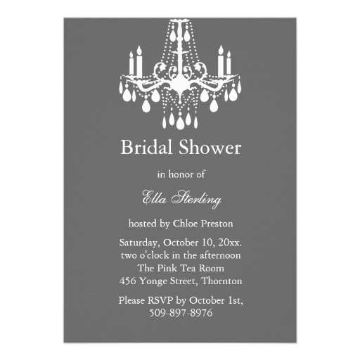Grand Ballroom Bridal Shower Invitation (gray)