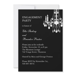 Grand Ballroom Engagement Party Invitation (black) zazzle_invitation