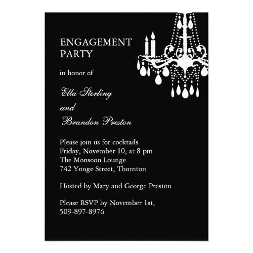 Grand Ballroom Engagement Party Invitation (black)