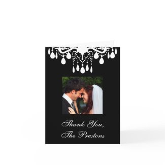 Grand Ballroom Photo Thank You Card (black) zazzle_card