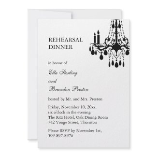 Grand Ballroom Rehearsal Dinner Invitation (white) zazzle_invitation