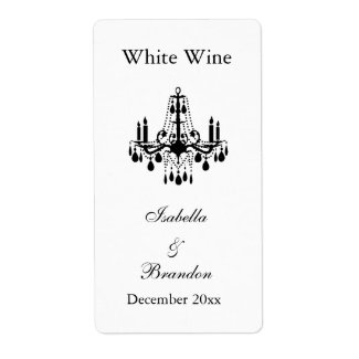 Grand Ballroom Wedding Wine Label (white) zazzle_label