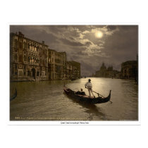 Grand Canal by moonlight, Venice, Italy posters