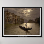 Grand Canal by moonlight, Venice, Italy Print