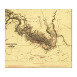 Grand Canyon of Colorado RiverPanoramic Map Stretched Canvas Prints