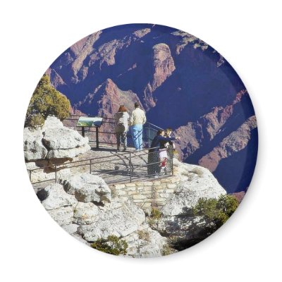 Grand Canyons Overlook Railings Pointing Fridge Magnets by lifesphere