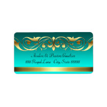 Grand Duchess Aquamarine Gold Address Labels