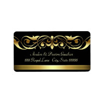 Grand Duchess Black Gold Scroll Address Labels