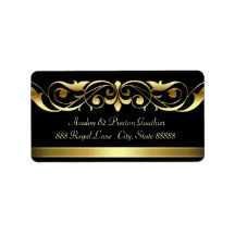 Grand Duchess Black Gold Scroll Address Labels