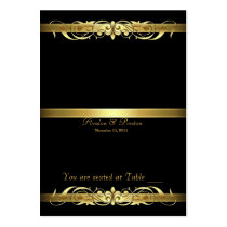 Grand Duchess Black Gold Scroll Table Placecard Business Card Template