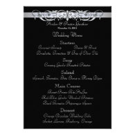Grand Duchess Black Scroll Wedding Menu Personalized Invitations