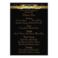 Grand Duchess Black Scroll Wedding Menu Personalized Announcement