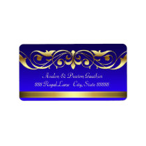 Grand Duchess Blue Gold Scroll Address Labels