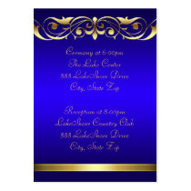 Grand Duchess Blue Guest Info Gold Business Card