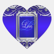 Grand Duchess Blue Heart Silver Love Sticker