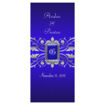 Grand Duchess Blue Scroll Teal Wedding Program Custom Rack Cards