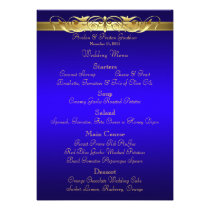 Grand Duchess Blue Scroll Wedding Menu Announcements
