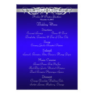 Grand Duchess Blue Scroll Wedding Menu Invitations
