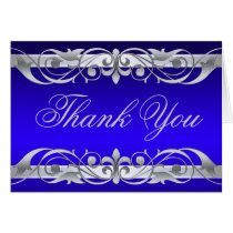 Grand Duchess Blue & Silver Thank You NoteCard