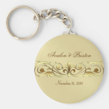 Grand Duchess Gold Metal Scroll  Keychain