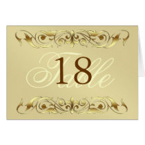 Grand Duchess Gold Metal Scroll Table Card