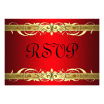 Grand Duchess Gold Scroll Red RSVP Card Personalized Invitation
