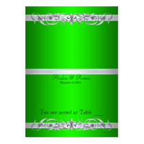 Grand Duchess Green Scroll Folding Table Placecard Business Card Templates