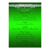 Grand Duchess Green Scroll Wedding Menu Custom Announcements