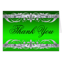 Grand Duchess Green & Silver Thank You NoteCard