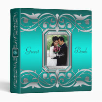 Grand Duchess Jewel Scroll Teal Guest Book Binder