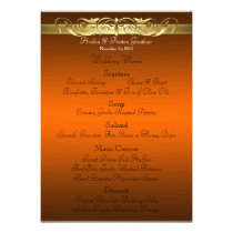 Grand Duchess Orange Scroll Wedding Menu Invite