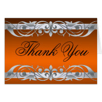 Grand Duchess Orange & Silver Thank You NoteCard