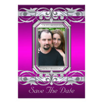 Grand Duchess Pink Save The Date Silver Invitation